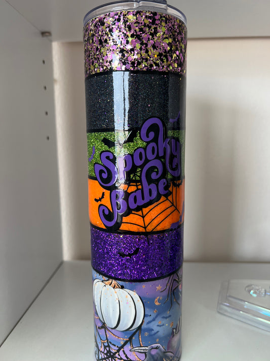 Spooky Babe Glitter Tumbler